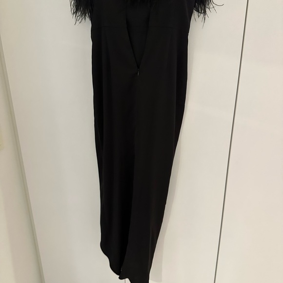 Aidan by Aidan Mattox Strapless Feather Trim Gown - Picture 4 of 8